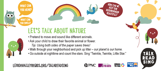 Talk, read and sing with your children about nature